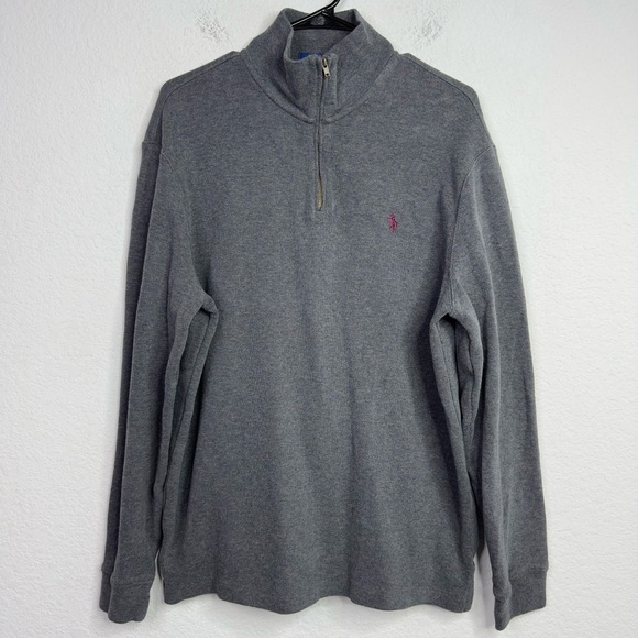 Polo Ralph Lauren Other - Polo Ralph Lauren Sweater Mens L Gray 1/4 Zip Preppy Career Minimalist Academic